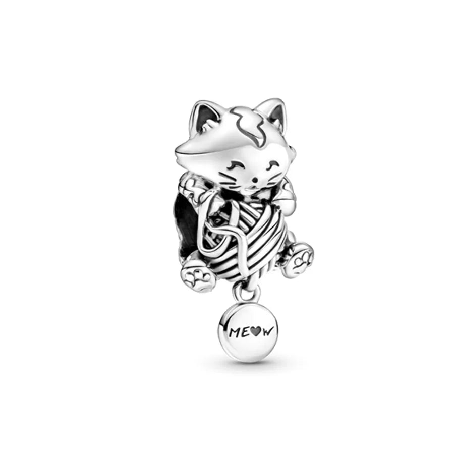 Snowflake Family Cat Mom Dangle Pendant - Top-Rated 925 Sterling Silver Jewelry for Bracelets