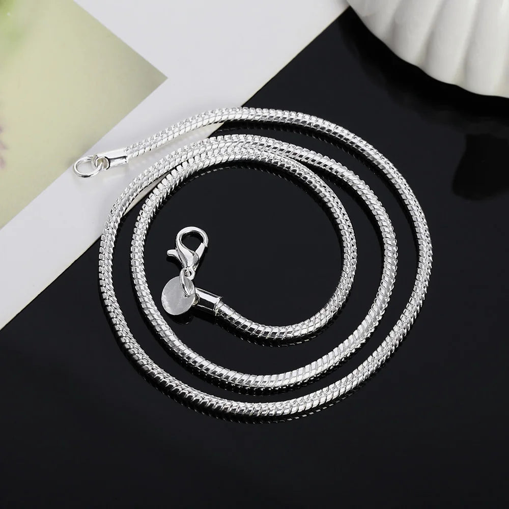 Silver Snake Chain Necklace - 45-60cm, 1MM/2MM/3MM - Perfect for Pendants