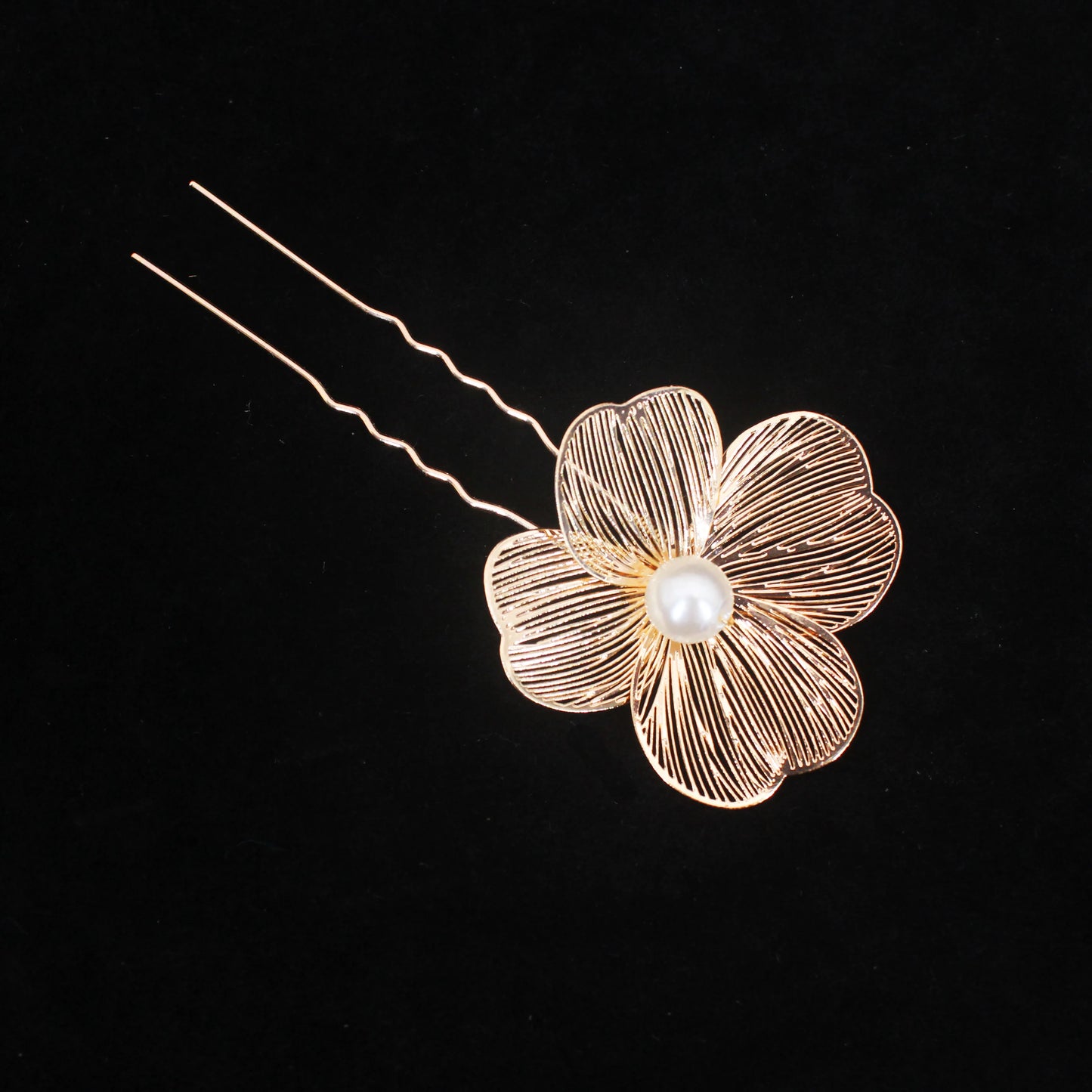 Bridal Bliss Flower Pearl Hair Comb Pins - 2PCS Wedding Accessories