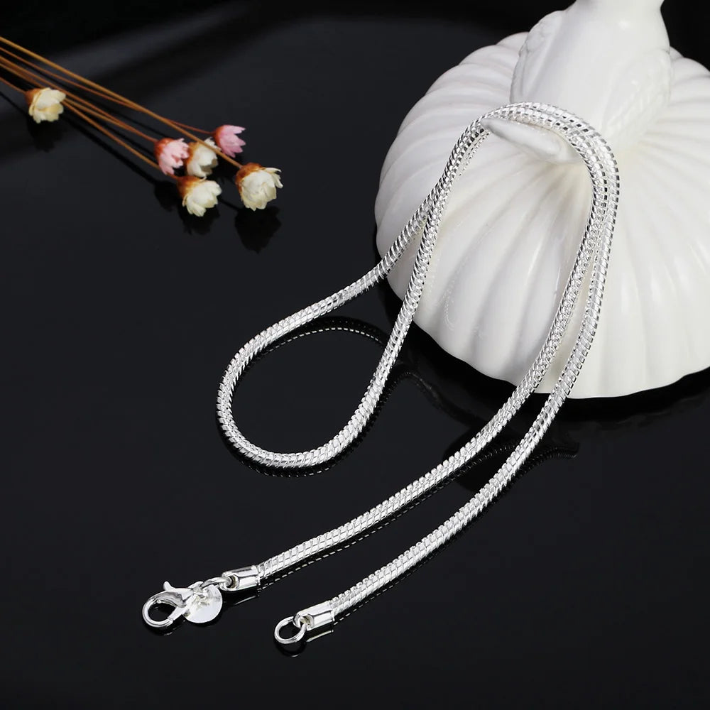 Silver Snake Chain Necklace - 45-60cm, 1MM/2MM/3MM - Perfect for Pendants