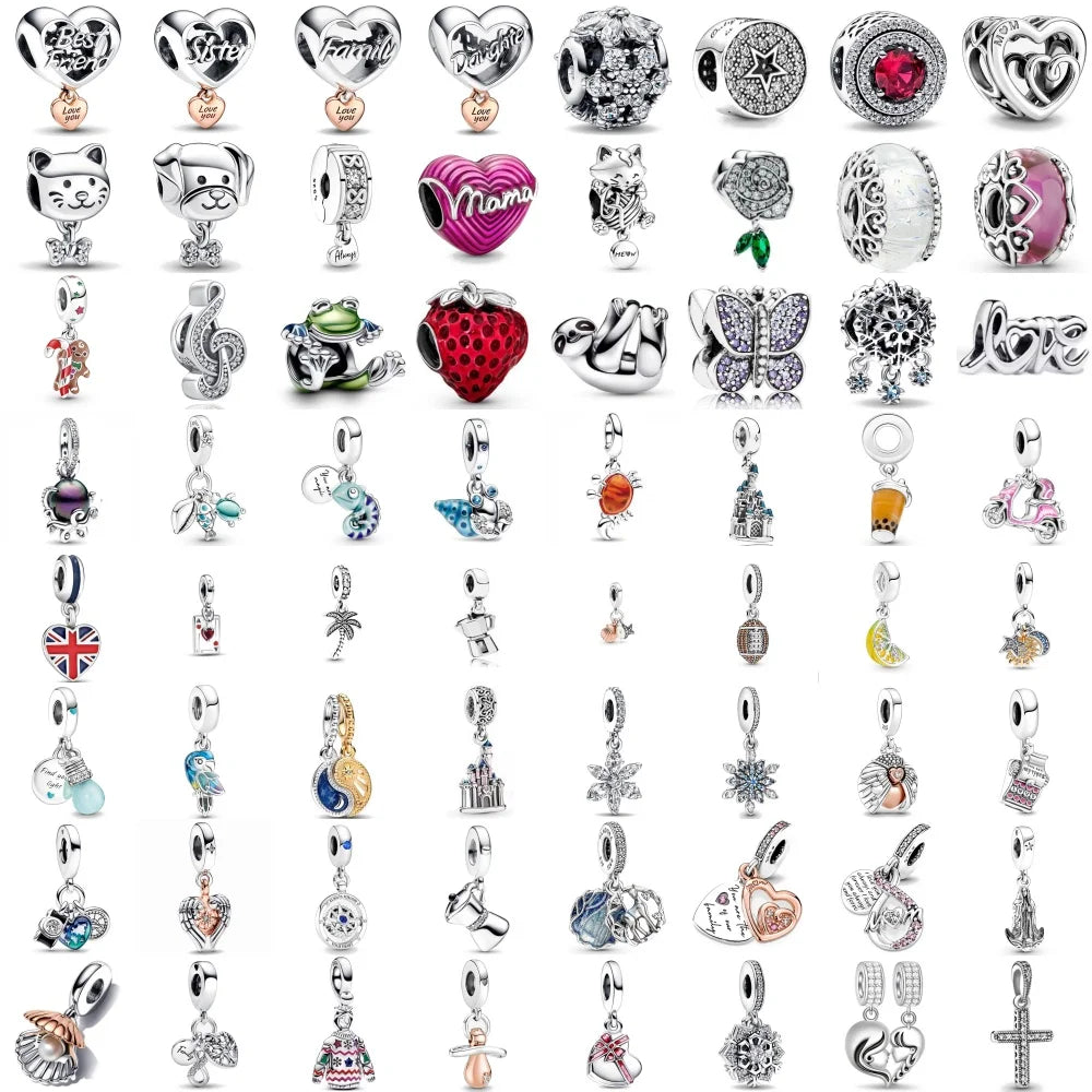 Snowflake Family Cat Mom Dangle Pendant - Top-Rated 925 Sterling Silver Jewelry for Bracelets