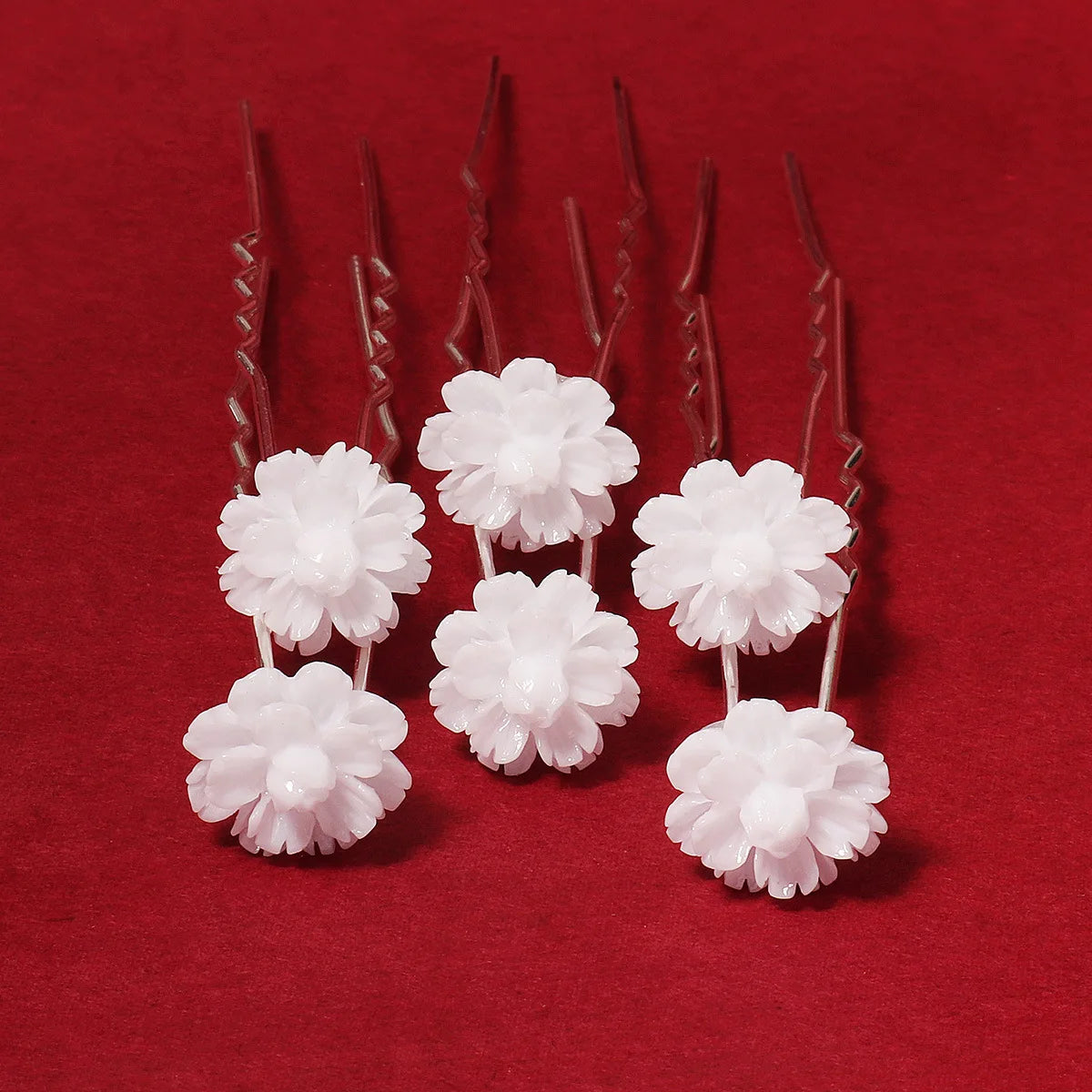 Elegant Bride U-Shaped Hair Sticks - Top-Rated Porcelain Flower Hairpins for Stunning Wedding Looks