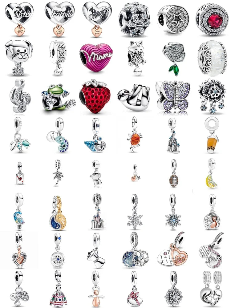 Snowflake Family Cat Mom Dangle Pendant - Top-Rated 925 Sterling Silver Jewelry for Bracelets