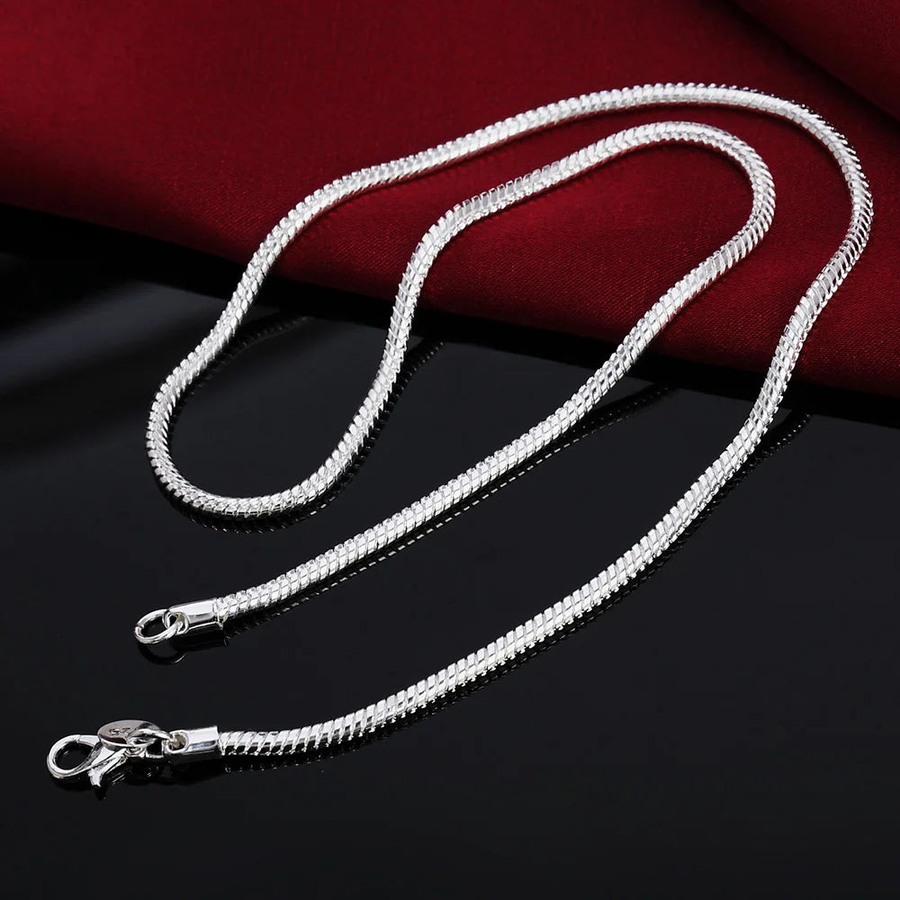 Silver Snake Chain Necklace - 45-60cm, 1MM/2MM/3MM - Perfect for Pendants