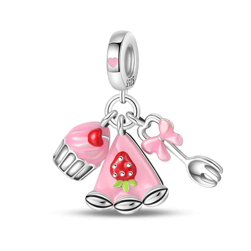 Romantic Pink 925 Silver Charm Bead - Top-Rated DIY Jewelry for 3mm Bracelets