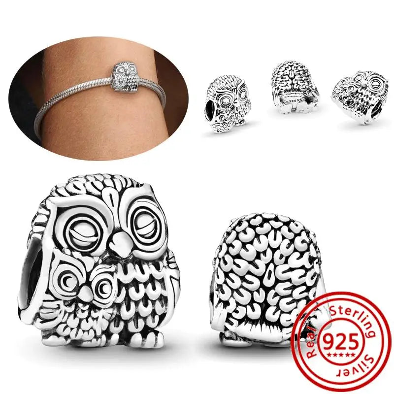 925 Silver Animal Charms: Adorable Cat, Dog, Elephant, Unicorn & Bird Pendants for DIY Bracelets