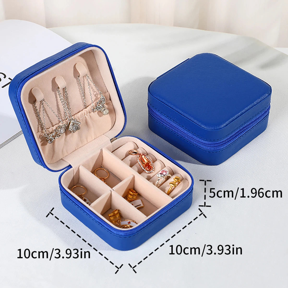 Travel-Friendly PU Leather Jewelry Organizer - Top-Rated Mini Storage Box for Bracelets, Earrings & Rings