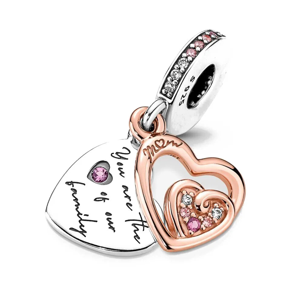 Snowflake Family Cat Mom Dangle Pendant - Top-Rated 925 Sterling Silver Jewelry for Bracelets
