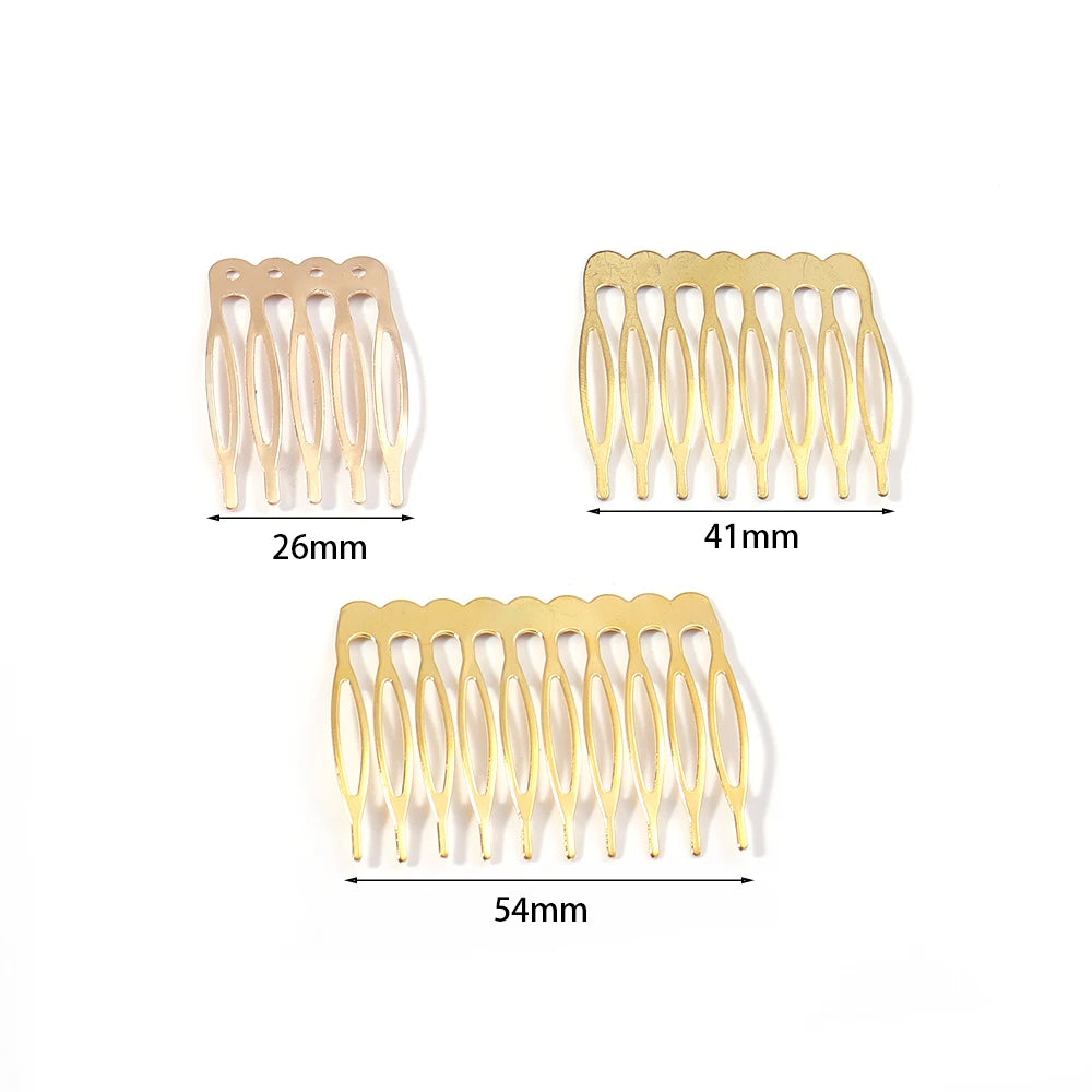 Rhodium & Bronze Gold Bridal Hairpins - 10pcs Wedding Hair Combs for Stunning Styles