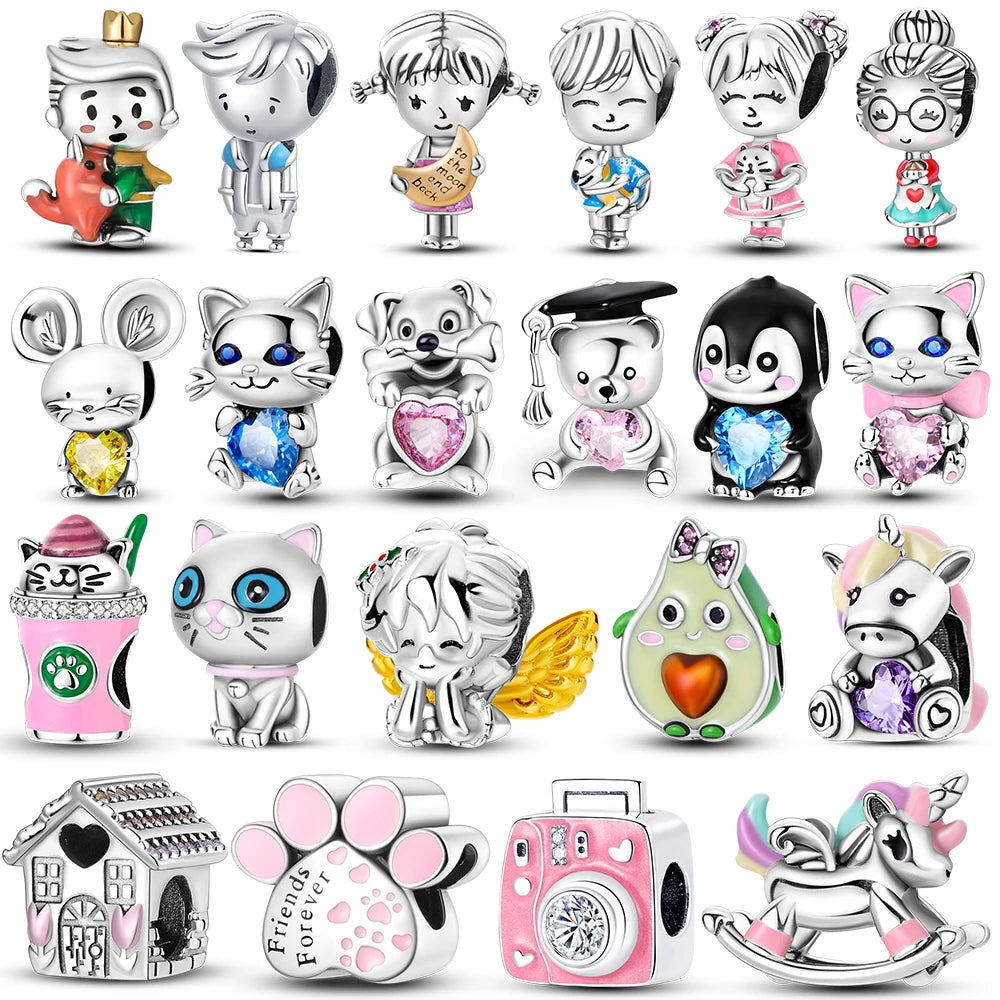 Penguin & Avocado Silver Plated Animal Charms for Bracelets & Necklaces - Top-Rated Favorites