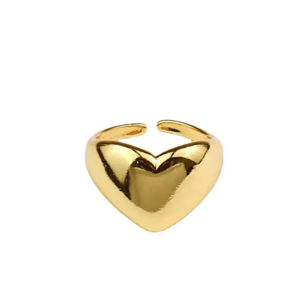 
Einfacher glatter Metallherzring für Damen und Herren, trendiger eleganter Party-Schmuck-Geschenke.