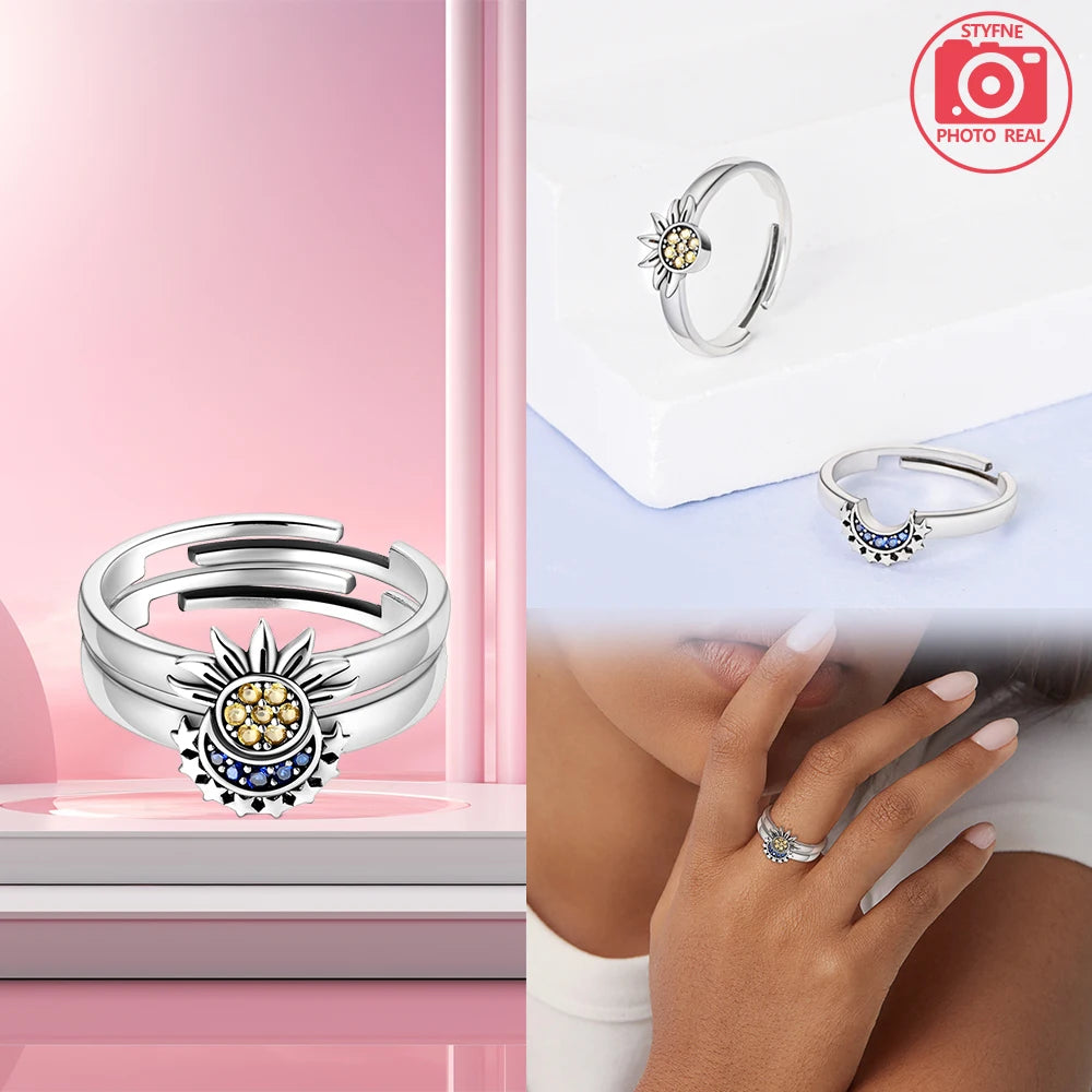 Elegant Sunflower 925 Sterling Silver Ring for Women - Perfect Gift for Special Occasions