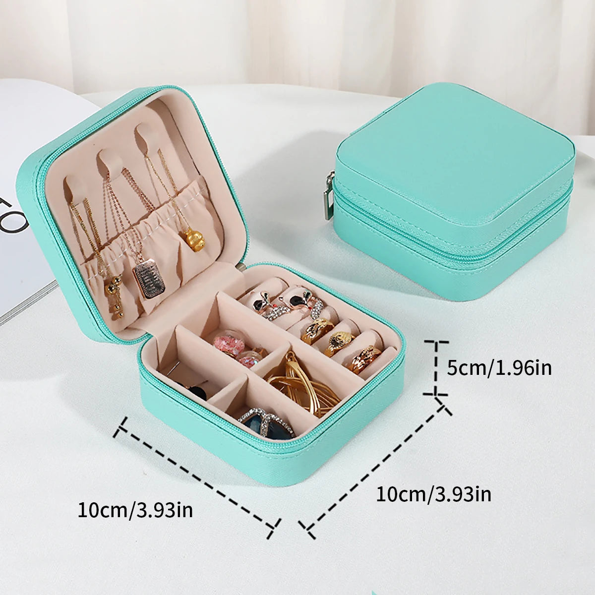 Travel-Friendly PU Leather Jewelry Organizer - Top-Rated Mini Storage Box for Bracelets, Earrings & Rings