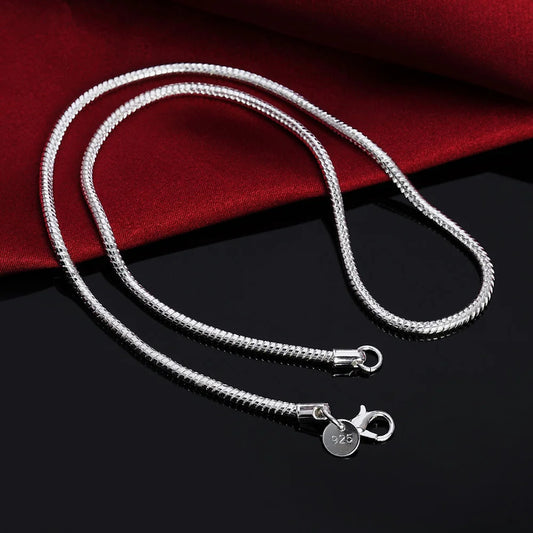 Silver Snake Chain Necklace - 45-60cm, 1MM/2MM/3MM - Perfect for Pendants
