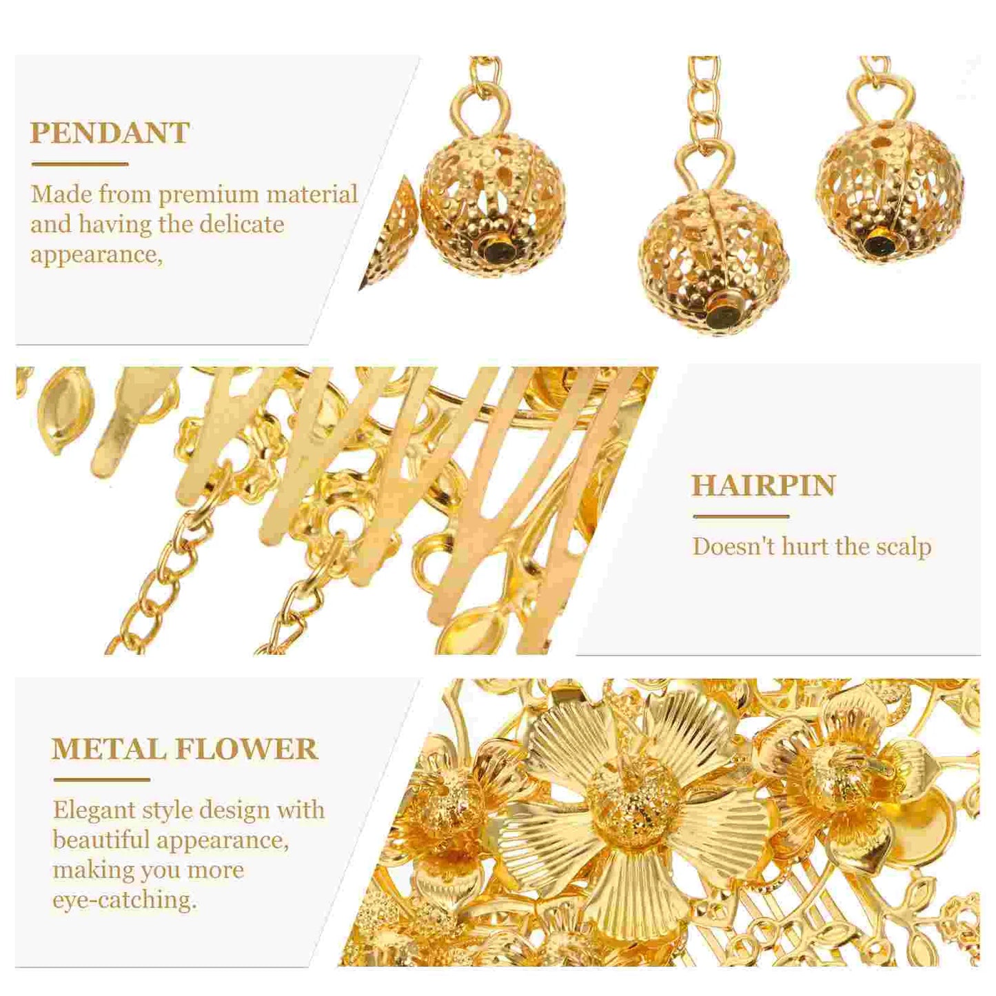 Vintage Charm Hairpin - Traditional Wedding Accessory with Elegant Tassels