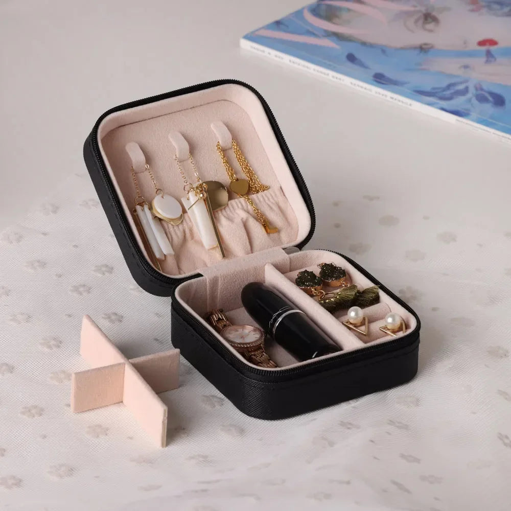 Haus Reisearrings Halskette Aufbewahrungsschachtel für Frauen Ringorganisator PU - Lederschaubox Mini - Schmuckaufbewahrungsbox tragbar