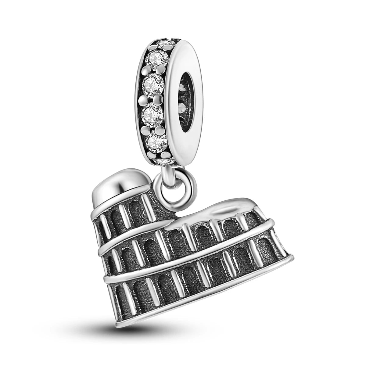 Charming Silver-Plated Chameleon Avocado Moon Eye Charm for Dangle Bracelets