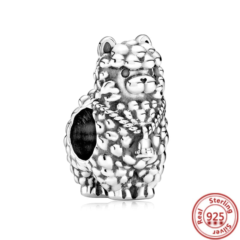 925 Silver Animal Charms: Adorable Cat, Dog, Elephant, Unicorn & Bird Pendants for DIY Bracelets