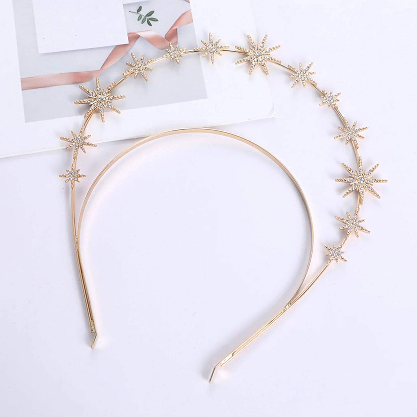 Wedding Crown Hair Jewelry - Double Layer Crystal Star Headpiece with Rhinestones
