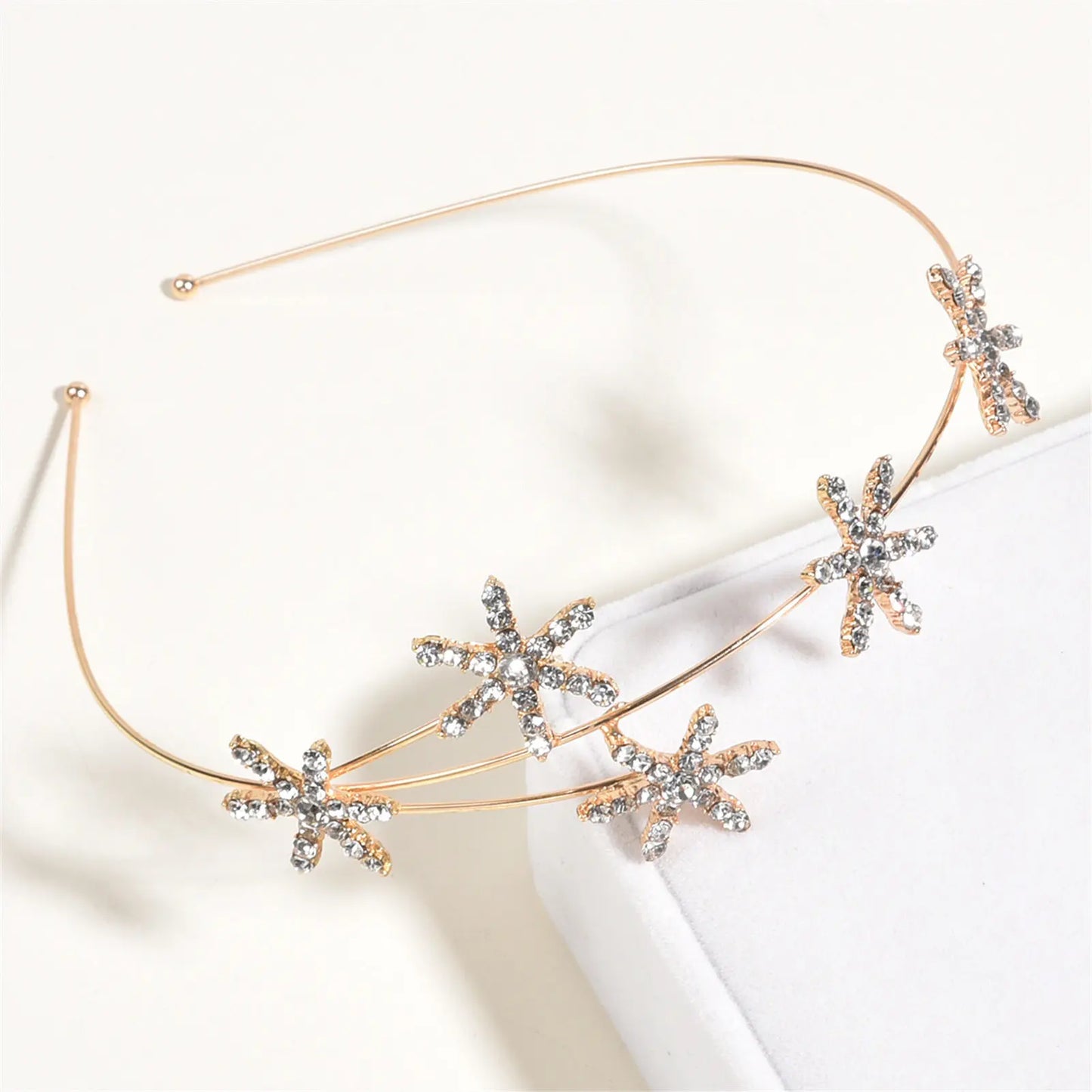 Wedding Crown Hair Jewelry - Double Layer Crystal Star Headpiece with Rhinestones