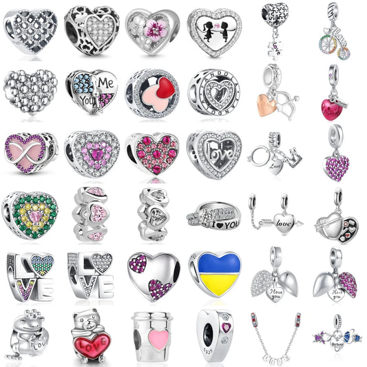 NEW 925 Sterling Silver Love Arrow Double Ring Charm for Original Bracelets - Top-Rated Wedding Anniversary Jewelry