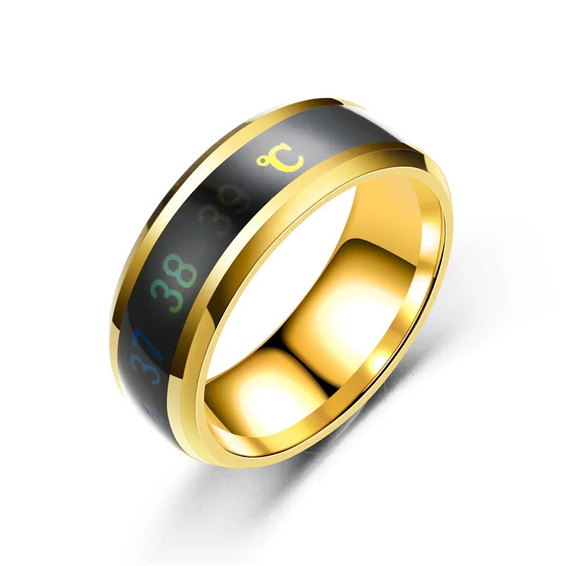 Titanium Steel Mood Ring - Intelligent Emotion-Responsive Jewelry for Men & Women
