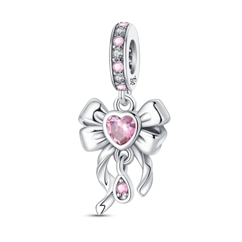 Romantic Pink 925 Silver Charm Bead - Top-Rated DIY Jewelry for 3mm Bracelets